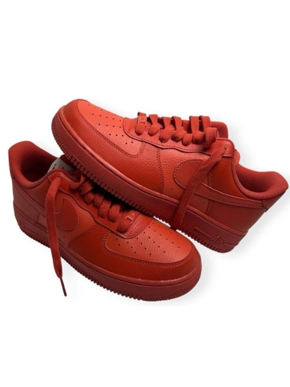 Nike Air Force 1 '07 Low Triple Orange Women Size 9 Leather Sneaker DZ4442-800